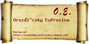 Orszáczky Eufrozina névjegykártya